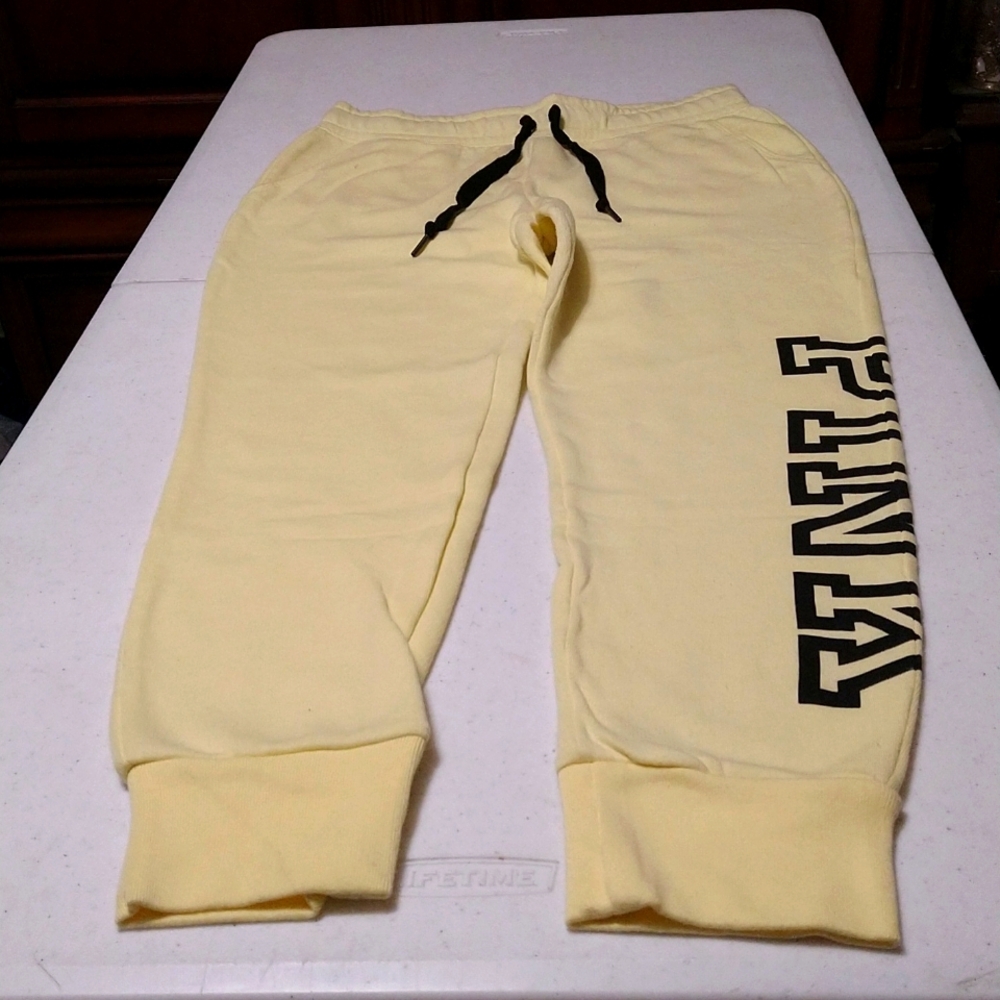PINK Medium Light Yellow Skinny Jogger